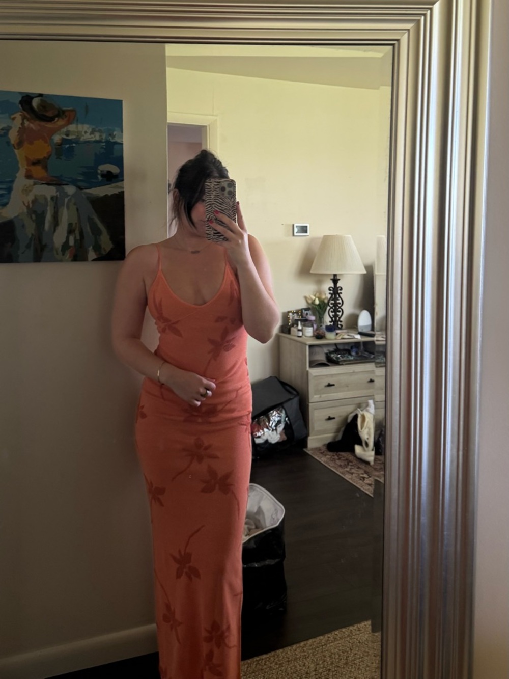 Peppermayo Orange Floral Slip Maxi Dress